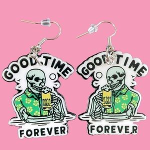 Skeleton Pastel Goth Charm Earrings